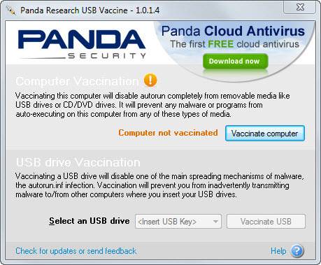 برنامج Panda USB Vaccine