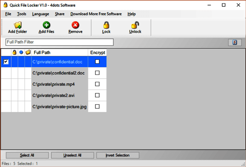 برنامج قفل الملفات Quick File Locker