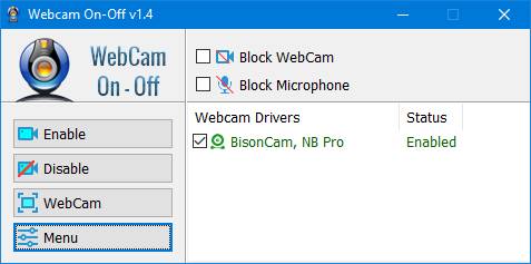 برنامج WebCam On-OFF